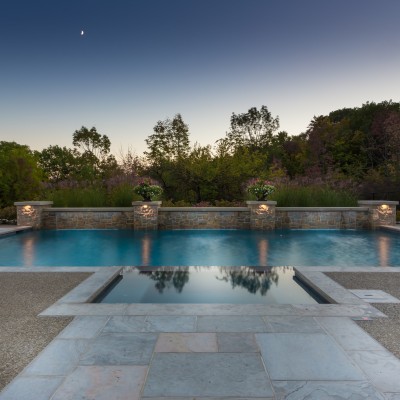 Pool in backyard