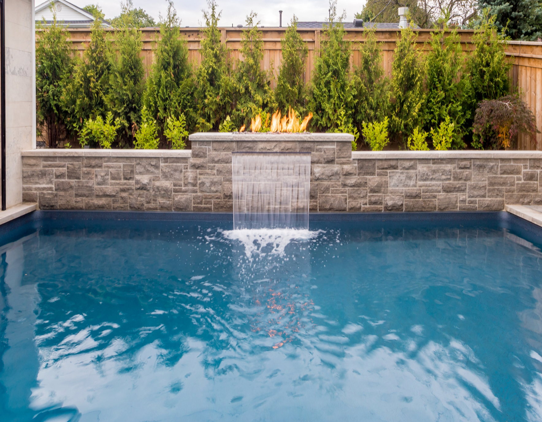 Luxury backyard seating area